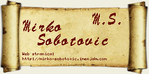 Mirko Šobotović vizit kartica